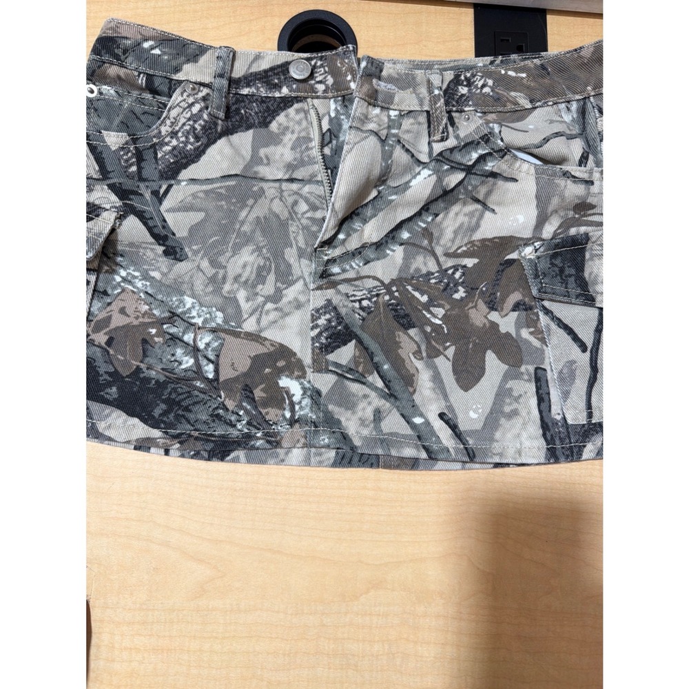 Refrain‎ Los Angeles Camo Cargo Mini Skirt Brown Tan Real Tree Style Size 3/26